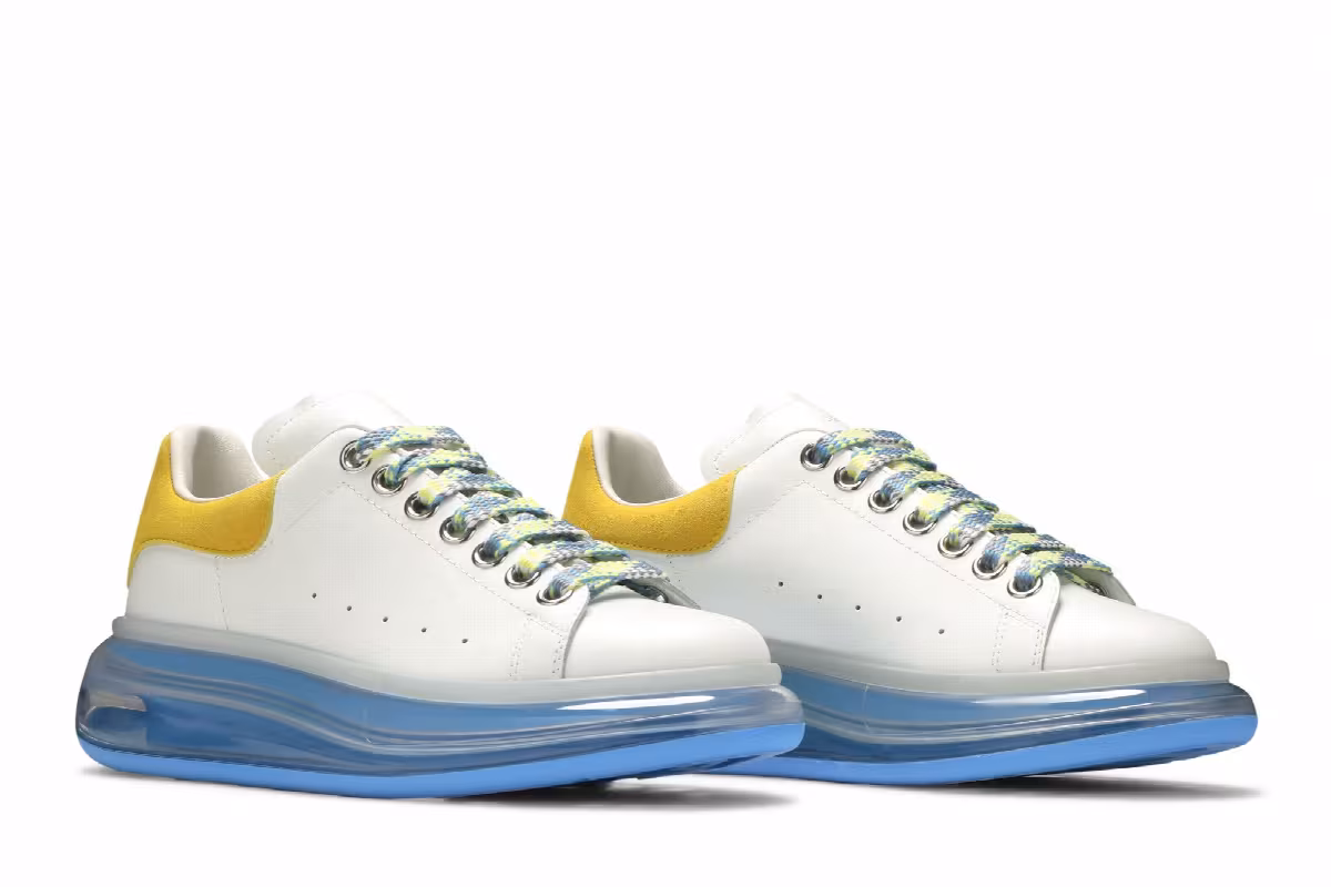 Alexander McQueen Women's Oversized Sneaker White Light Blue, view 9
