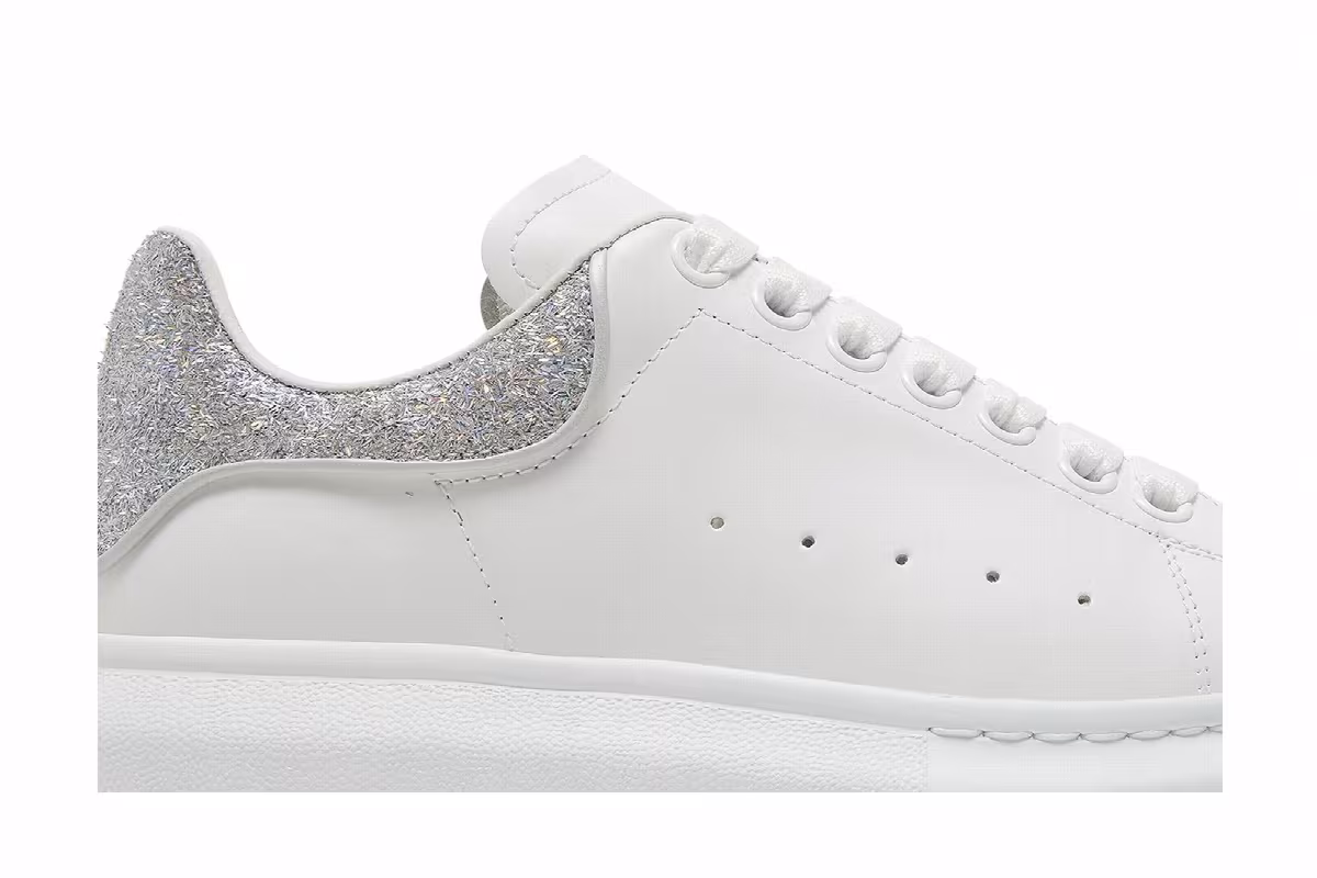 Alexander McQueen Women's Oversized Sneaker White Holographic, view 3