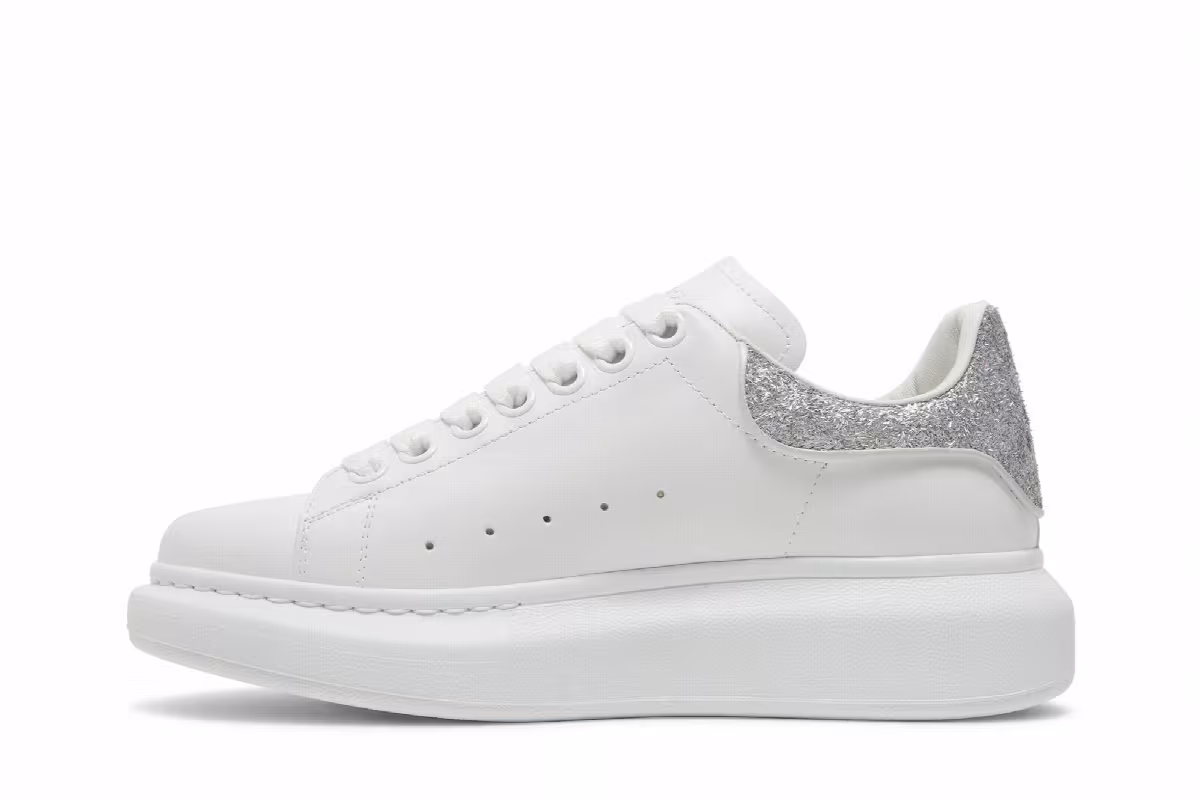 Alexander McQueen Women's Oversized Sneaker White Holographic, view 4