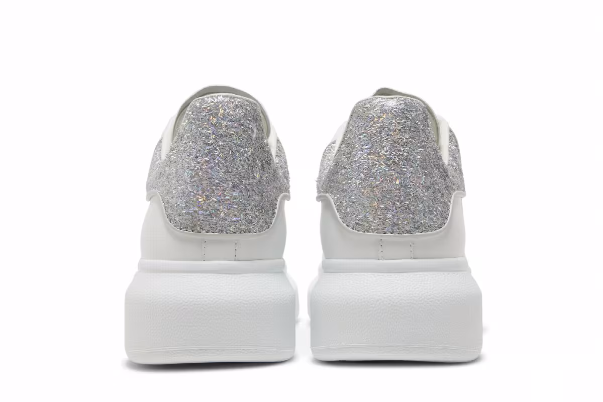 Alexander McQueen Women's Oversized Sneaker White Holographic, view 7