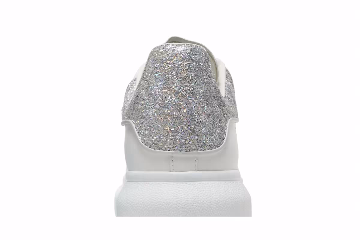 Alexander McQueen Women's Oversized Sneaker White Holographic, view 8