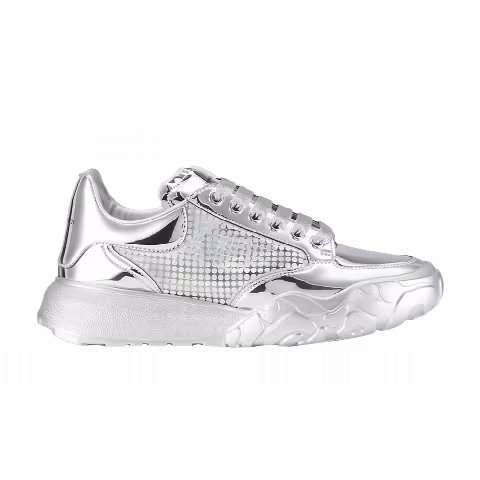 Alexander McQueen Wmns Oversized Court Trainer 'Silver Holographic'