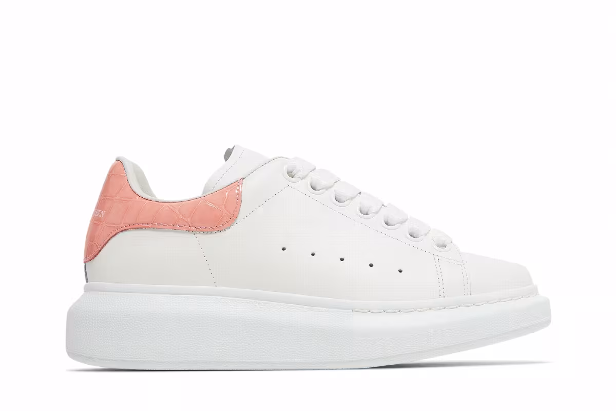 Alexander McQueen Women's Oversized Sneaker White Pastel Pink, view 2