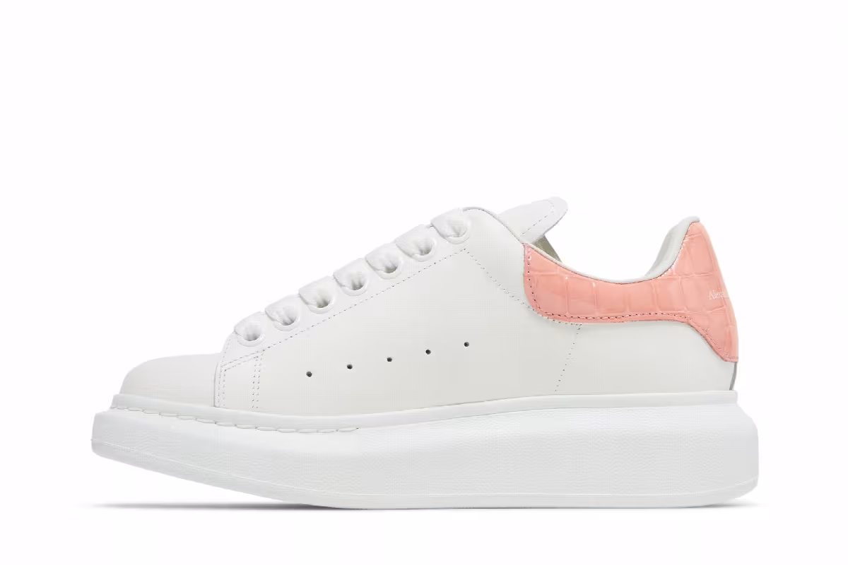 Alexander McQueen Women's Oversized Sneaker White Pastel Pink, view 4