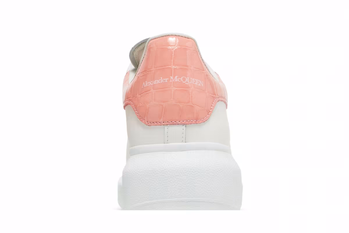 Alexander McQueen Women's Oversized Sneaker White Pastel Pink, view 8