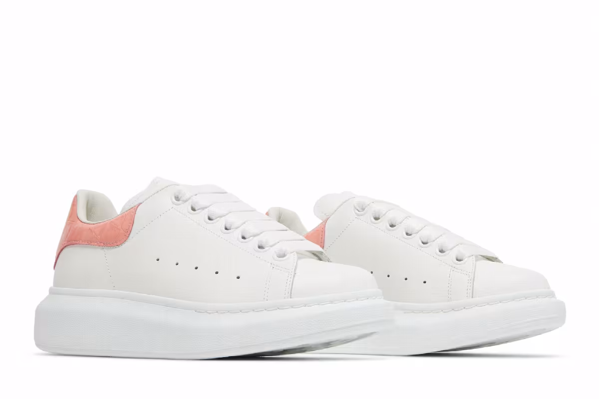 Alexander McQueen Women's Oversized Sneaker White Pastel Pink, view 9