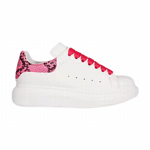 Alexander McQueen Wmns Oversized Sneaker 'Snake Print - White Pink'
