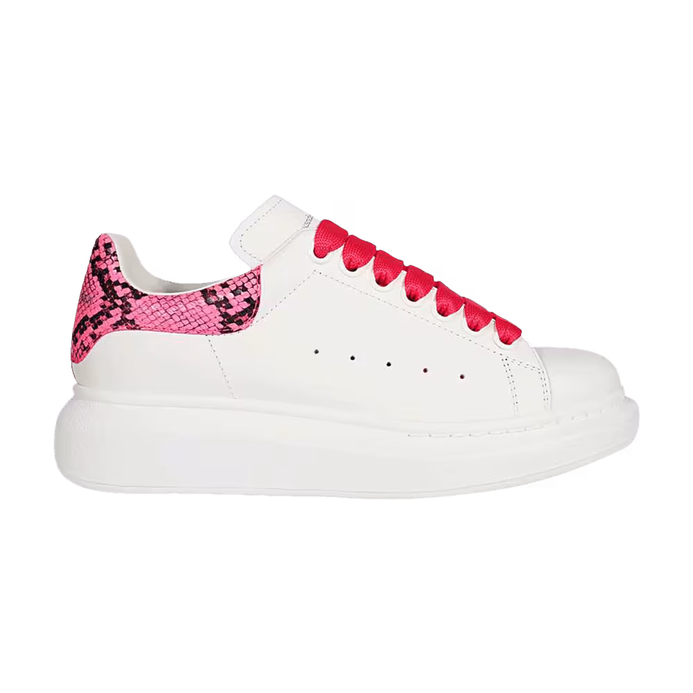 Alexander McQueen Women's Oversized Sneaker Snake Print - White Pink