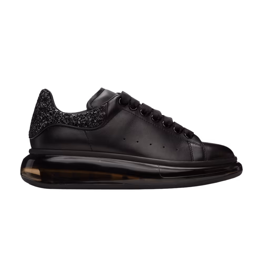 Alexander McQueen Women's Oversized Sneaker Clear Sole - Black Glitter