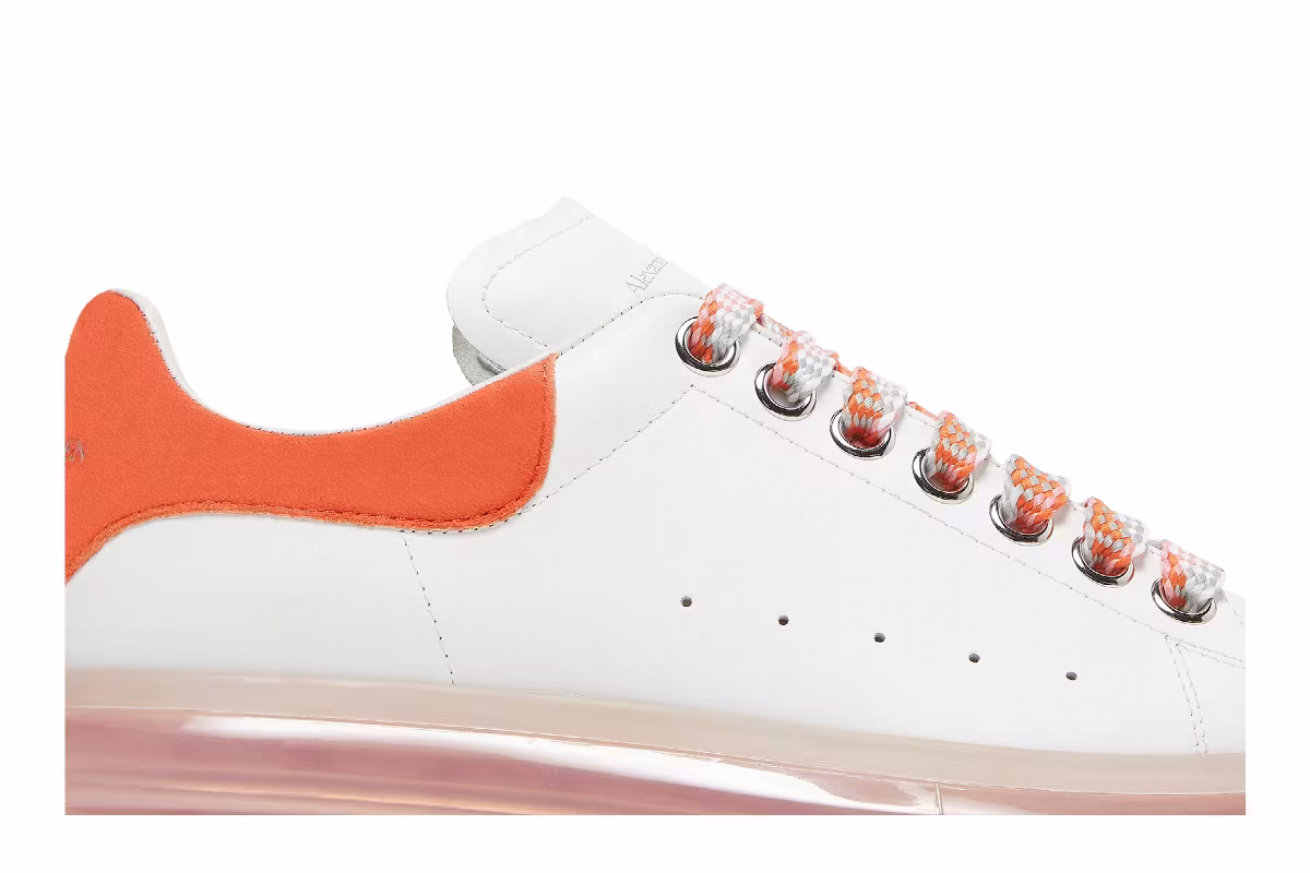 Alexander McQueen Women's Oversized Sneaker Clear Sole - White Bright Orange, view 3