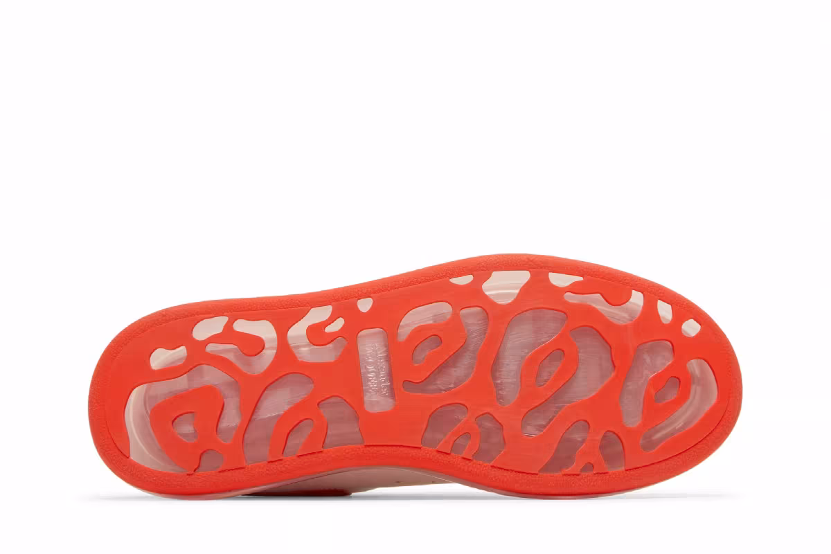 Alexander McQueen Women's Oversized Sneaker Clear Sole - White Bright Orange, view 5
