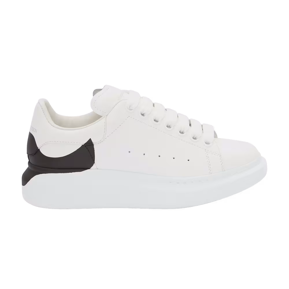 Alexander McQueen Women's Oversized Sneaker Drop Heel Counter Print - White Black