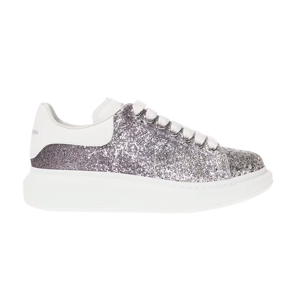 Alexander McQueen Women's Oversized Sneaker Magenta White Glitter