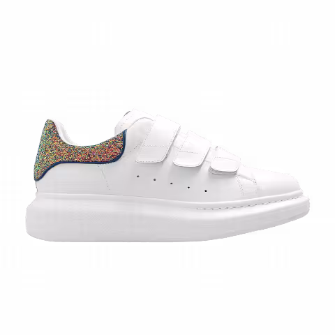 Alexander McQueen Wmns Oversized Triple Strap Sneaker 'White Glitters'