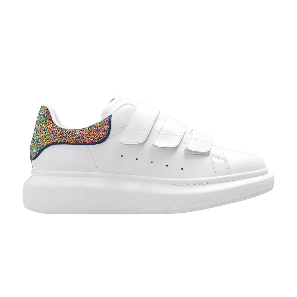 Alexander McQueen Women's Oversized Triple Strap Sneaker White Glitters