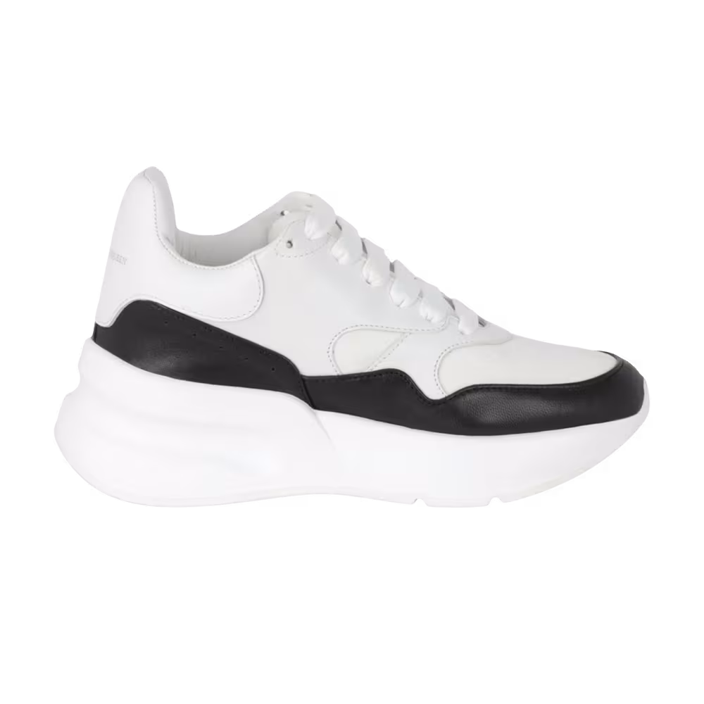 Alexander McQueen Women's Oversized Leather Runner Sneaker White Black