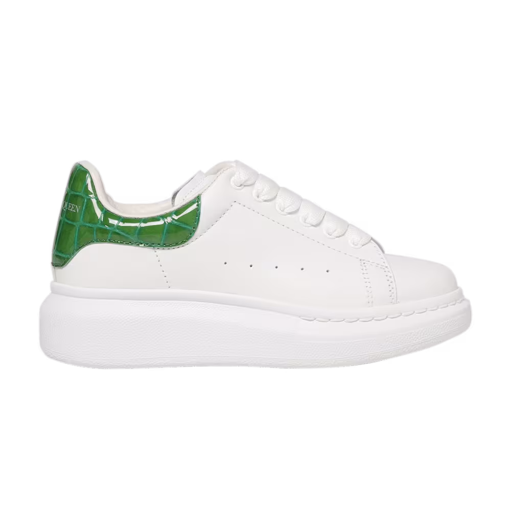 Alexander Mcqueen Oversized Sneaker Kids Chrome Green Crocodile