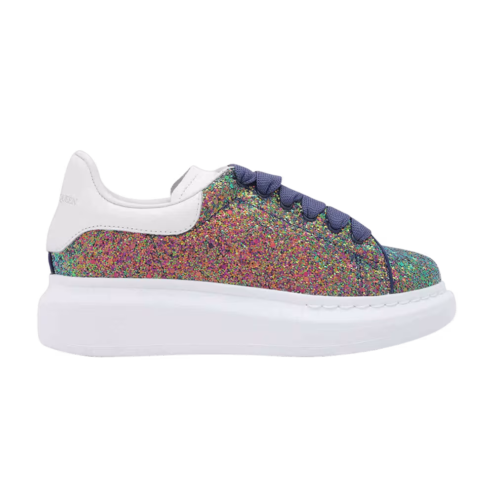 Alexander McQueen Oversized Sneaker Kids Grey Petrol Glitter