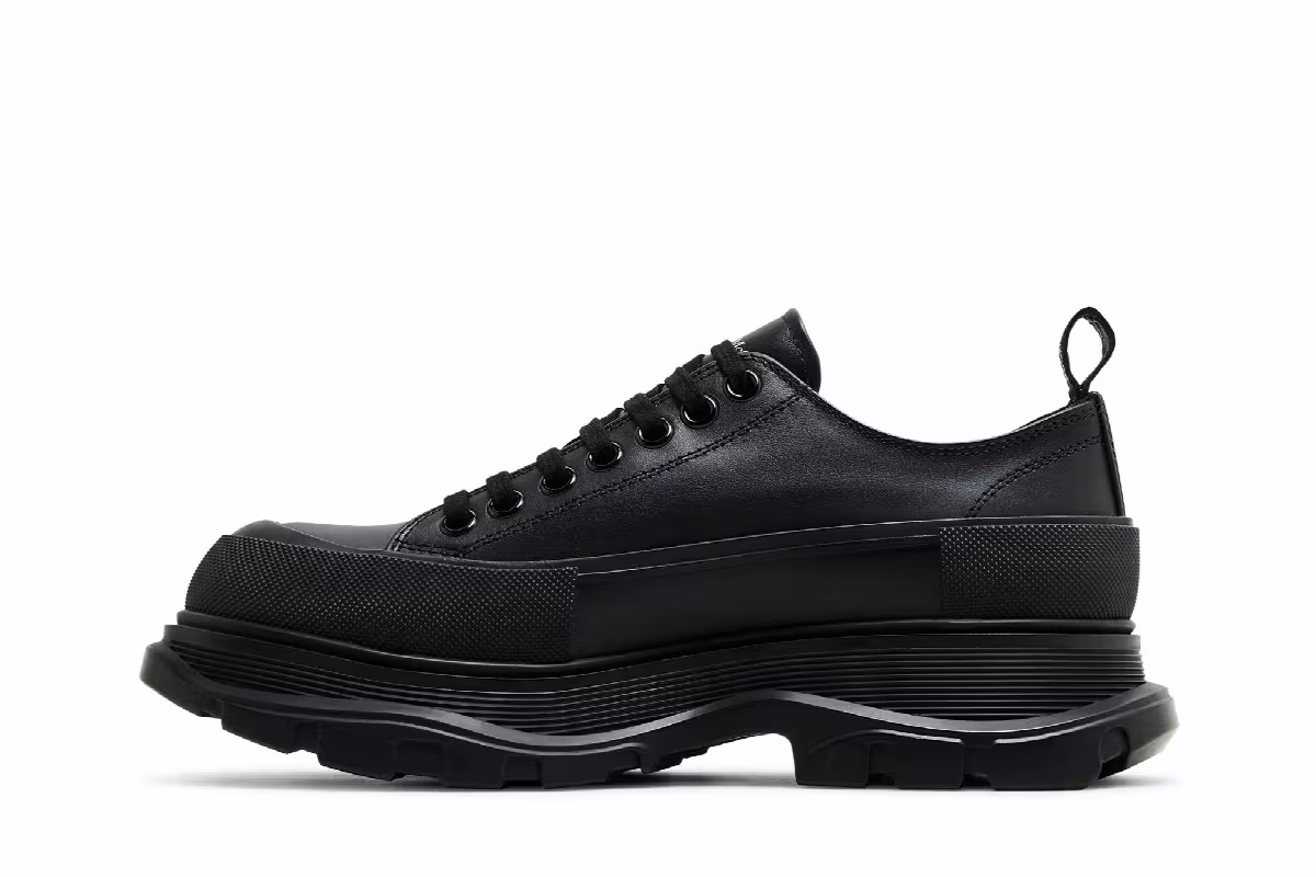 Alexander McQueen Tread Slick Lace-Up Graffiti Logo - Black White, view 4