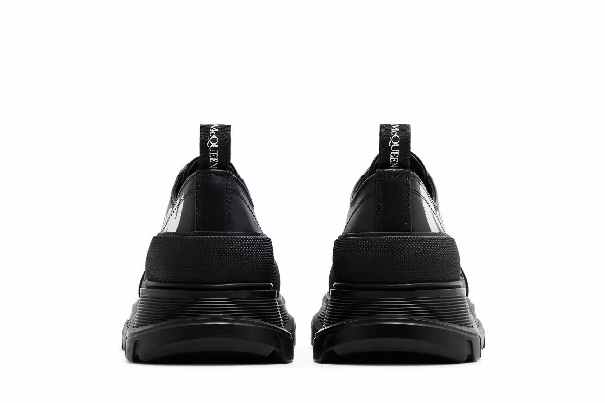 Alexander McQueen Tread Slick Lace-Up Graffiti Logo - Black White, view 7