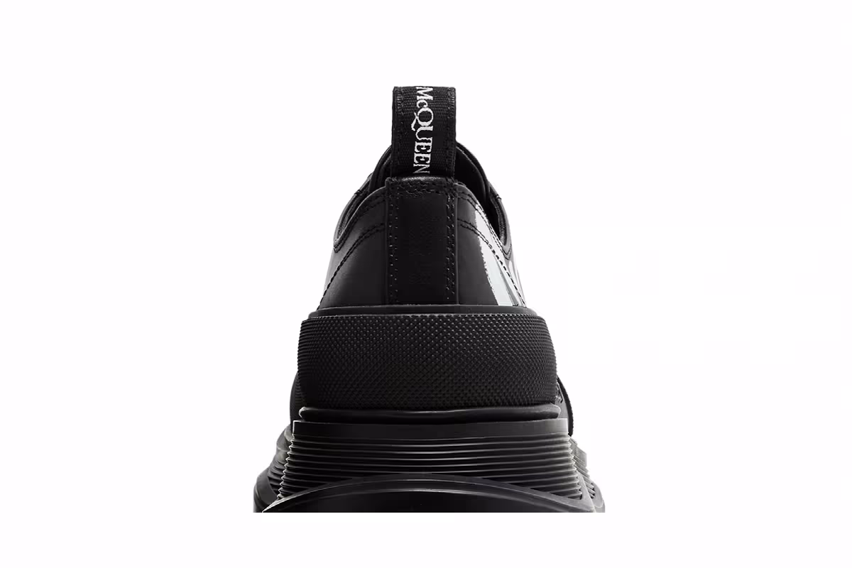 Alexander McQueen Tread Slick Lace-Up Graffiti Logo - Black White, view 8