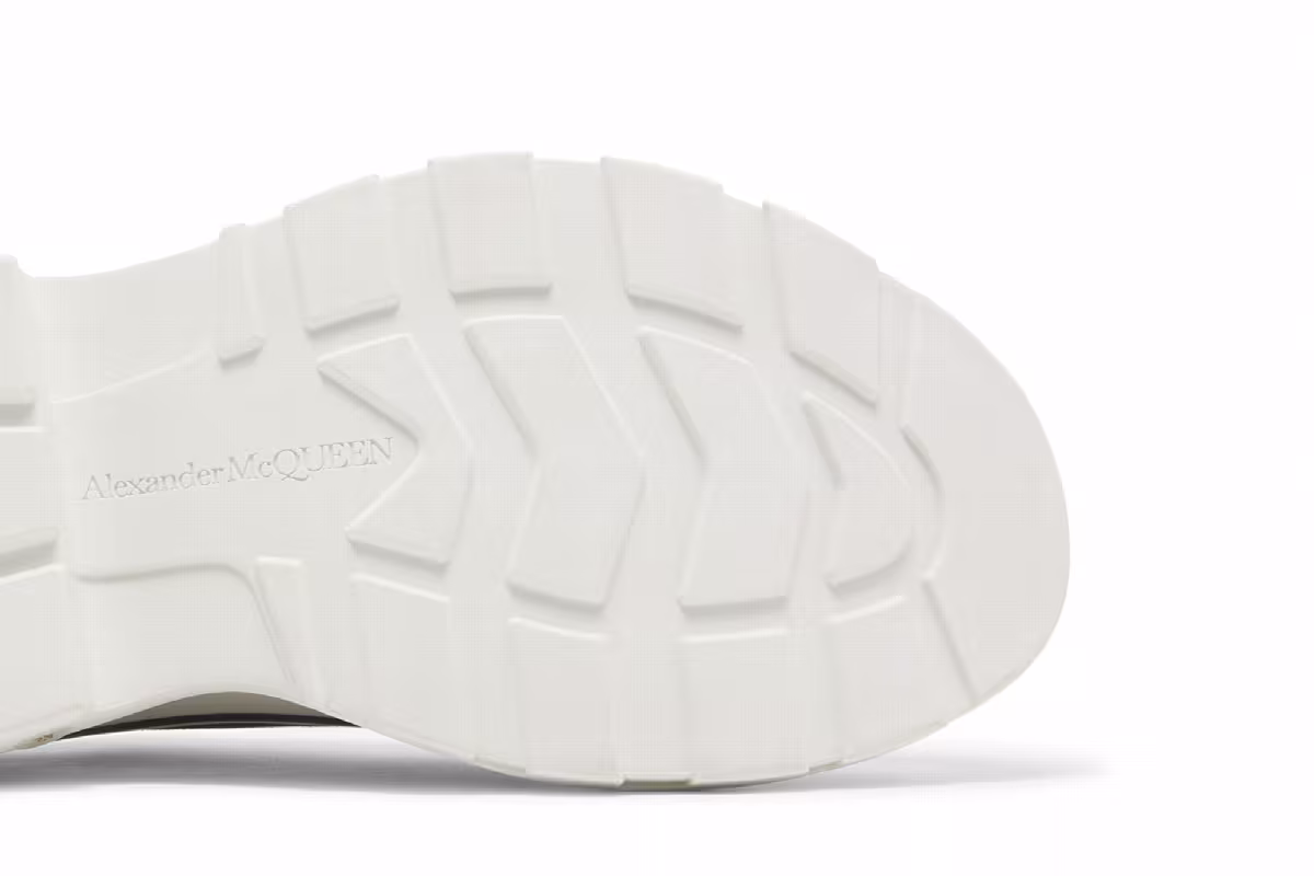 Alexander McQueen Tread Slick Lace Up Black White, view 6