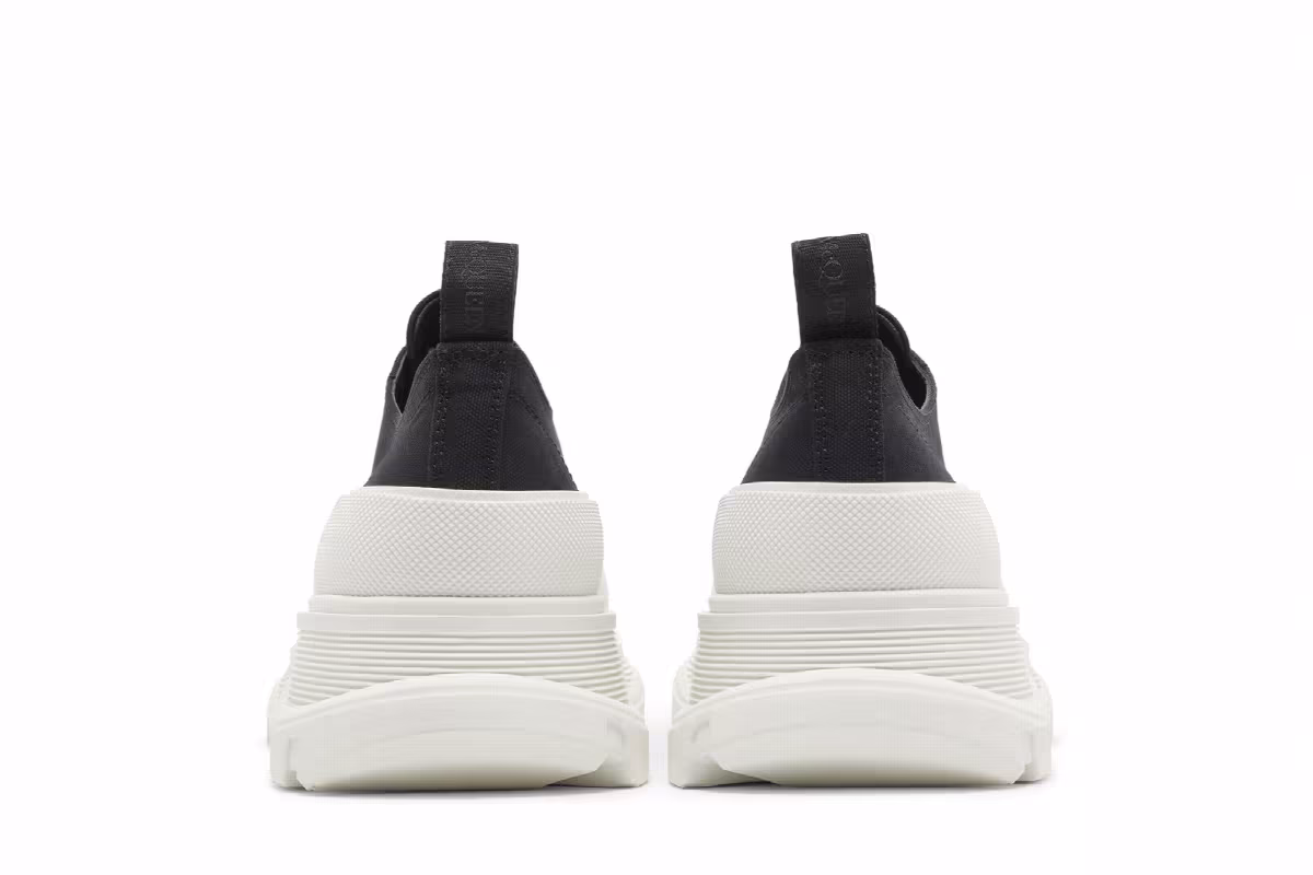 Alexander McQueen Tread Slick Lace Up Black White, view 7