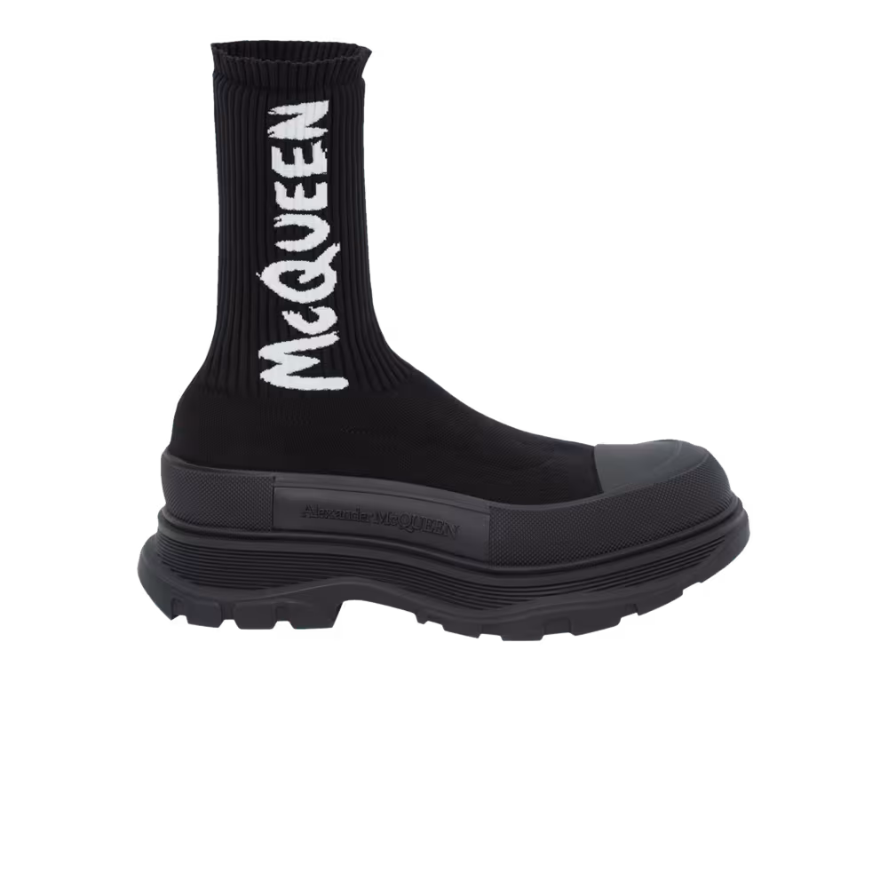 Alexander McQueen Tread Slick Boot Black Graffiti