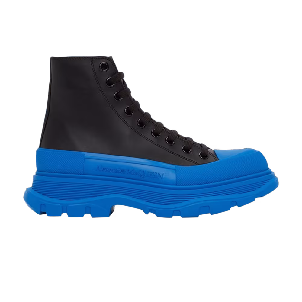 Alexander McQueen Tread Slick Boots Black Lake Blue