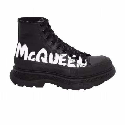 Alexander McQueen Tread Slick Boot 'Graffiti Logo - Black'