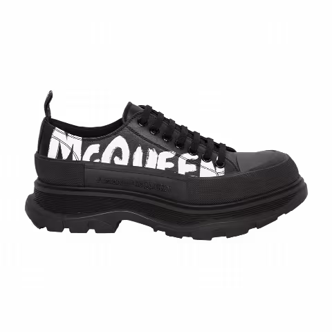 Alexander McQueen Tread Slick Lace Up 'McQueen Graffiti Logo - Black'