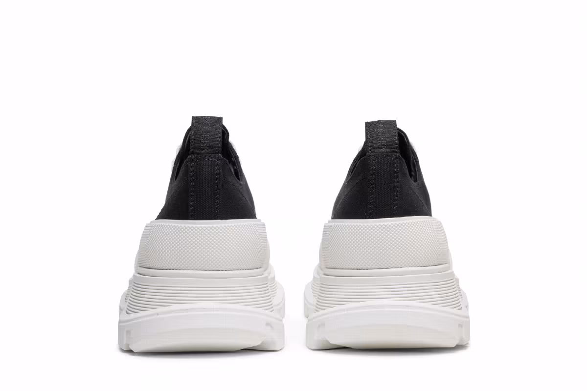 Alexander McQueen Tread Slick Lace Up Black White, view 7