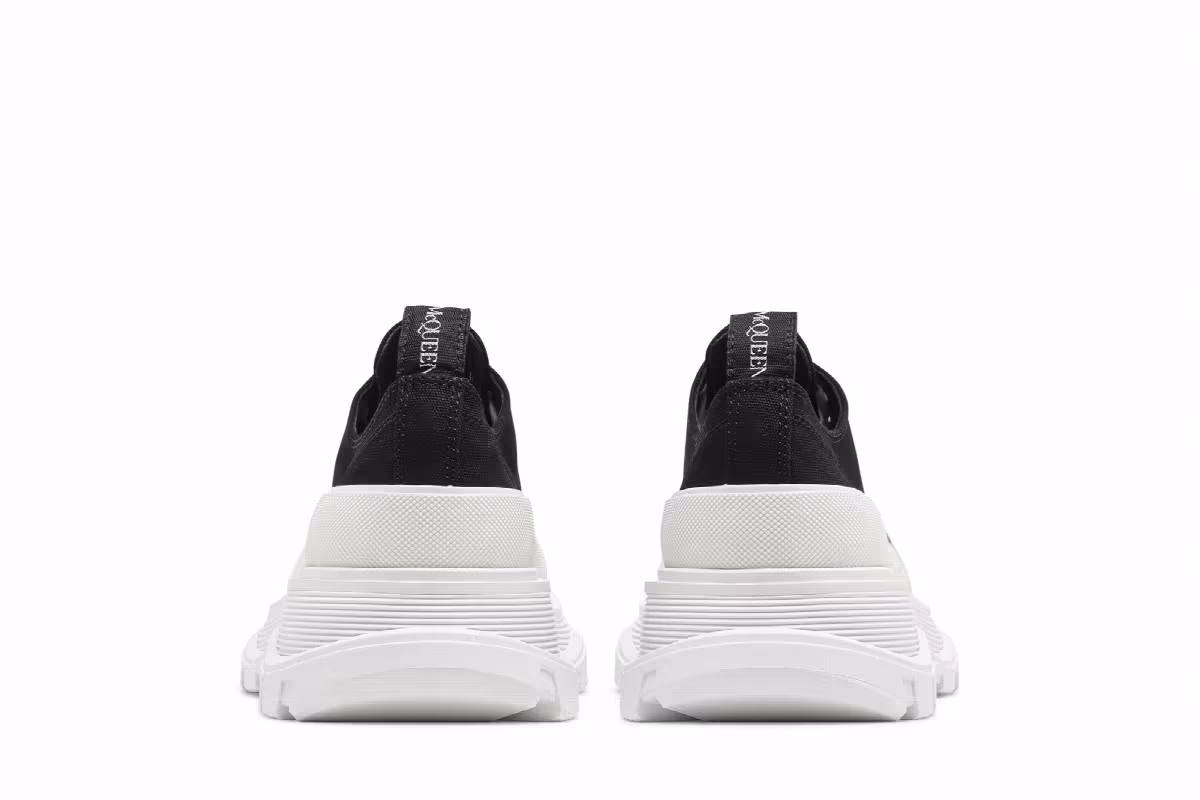 Alexander McQueen Women's Tread Slick Lace Up Black White, view 7