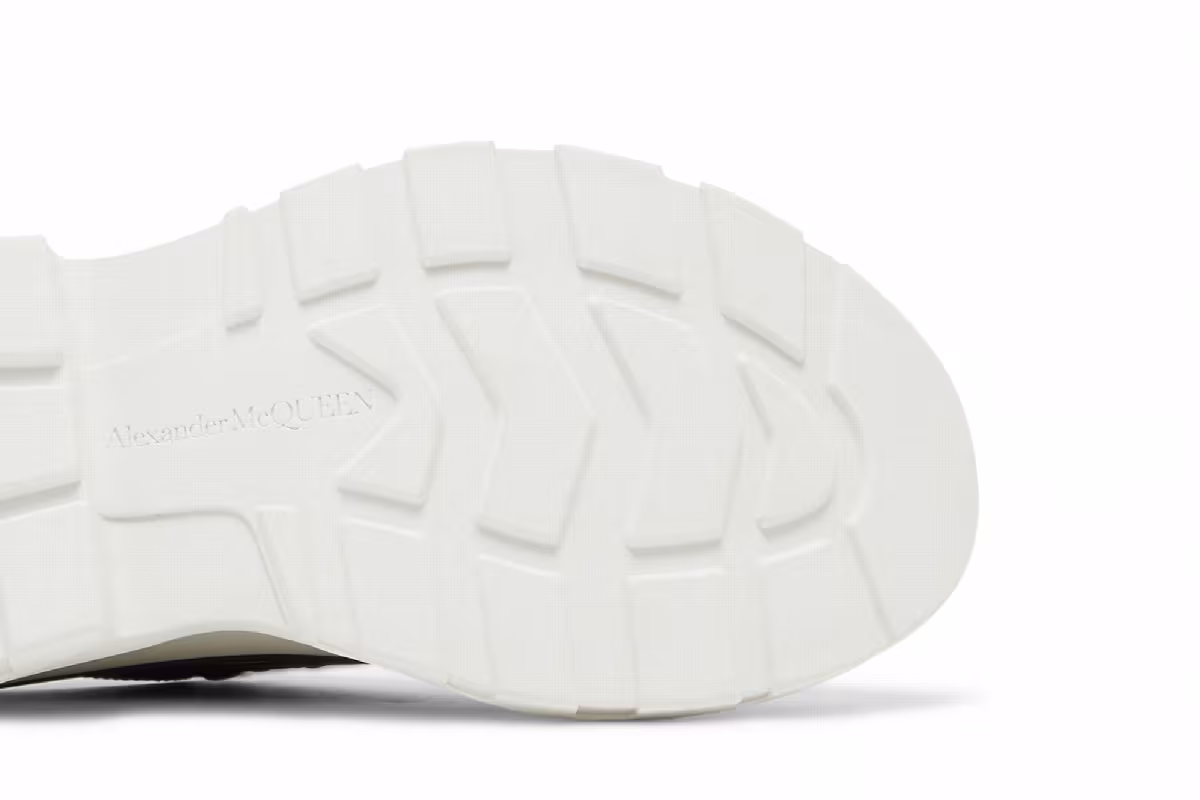 Alexander McQueen Women's Tread Slick Lace Up Black White, view 6