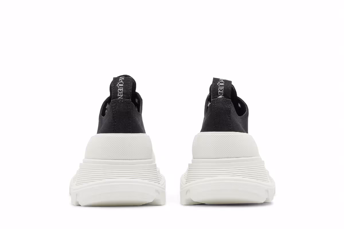Alexander McQueen Women's Tread Slick Lace Up Black White, view 7