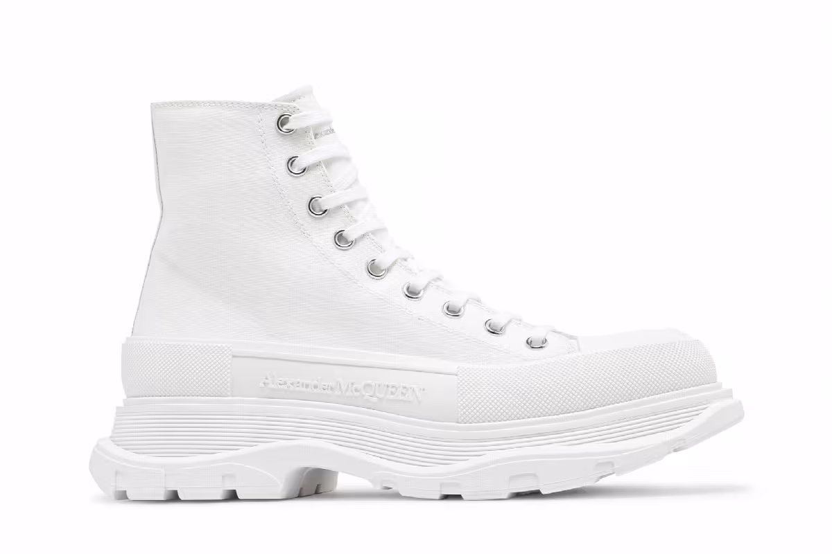 Alexander McQueen Tread Slick Boots White, view 2