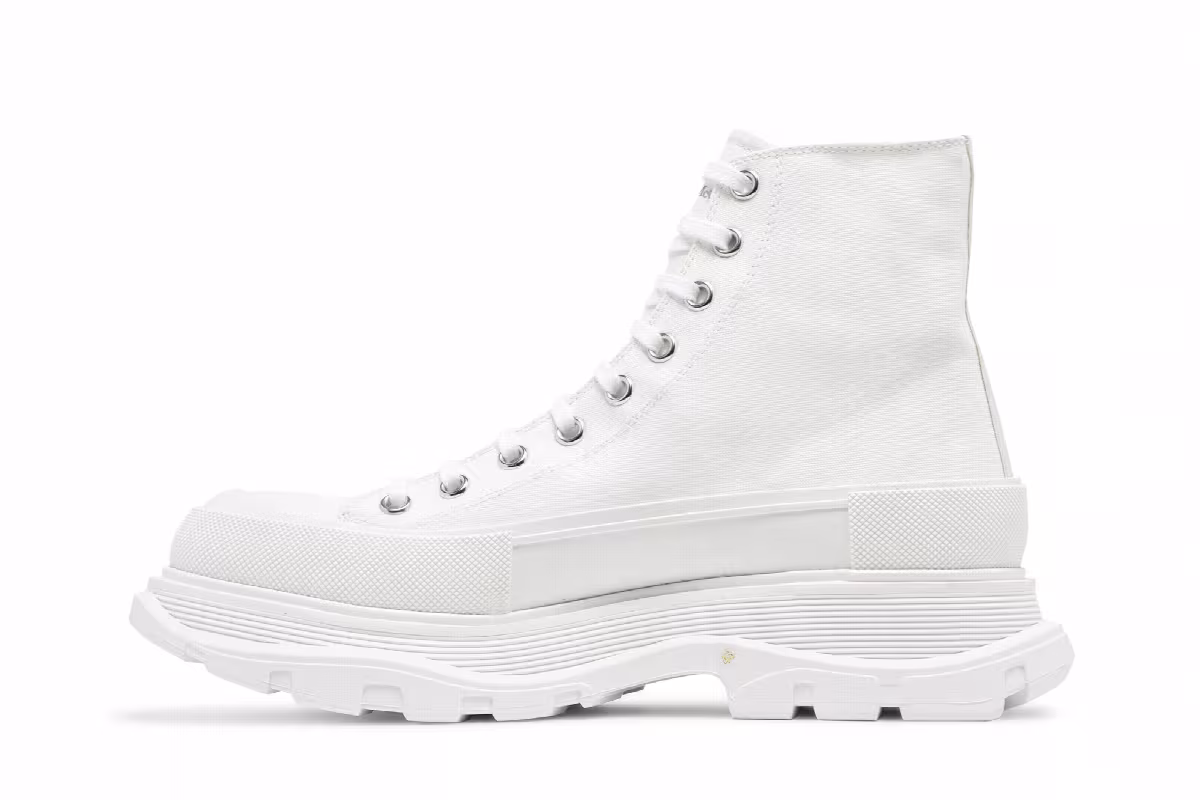 Alexander McQueen Tread Slick Boots White, view 4