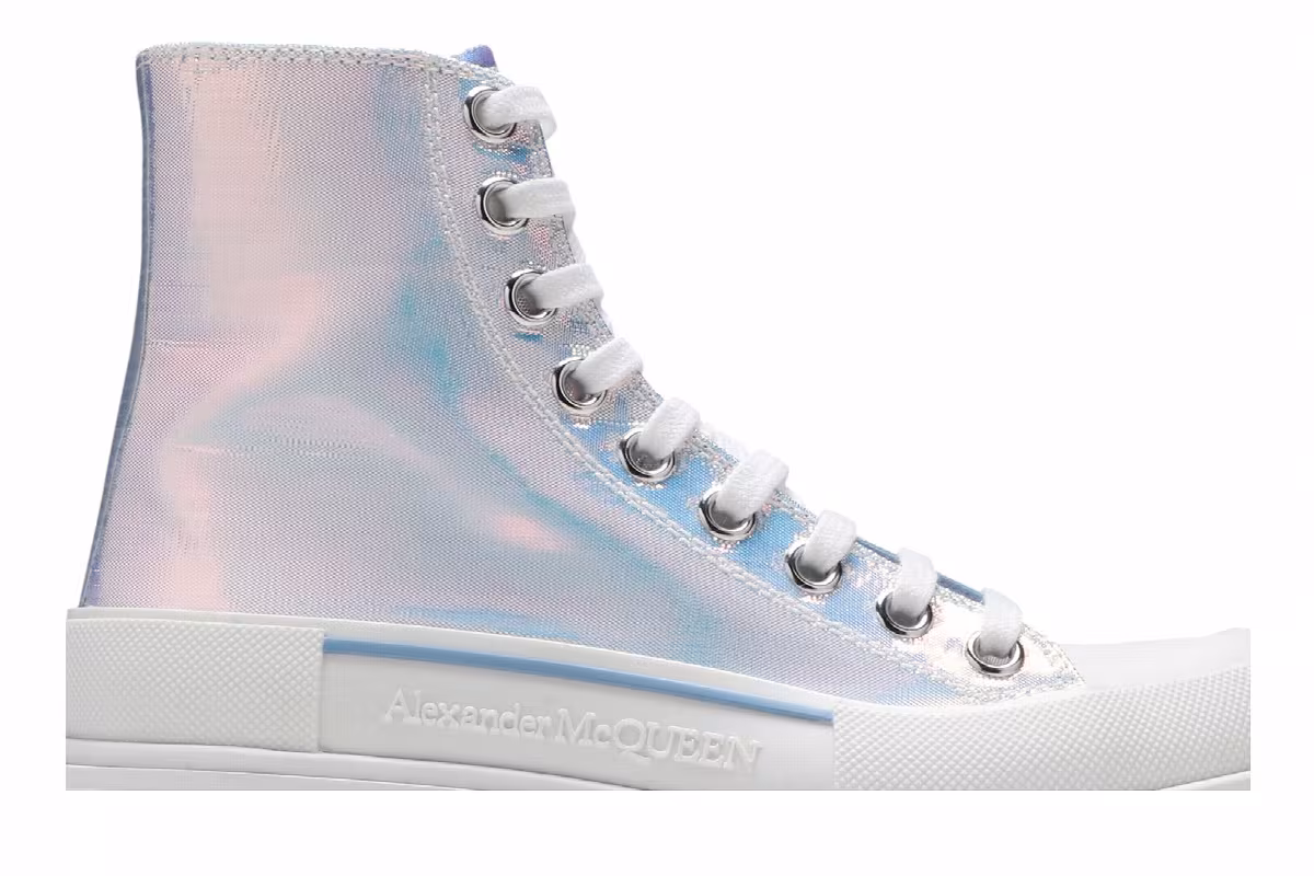 Alexander McQueen Women's Tread Slick Boots Iridescent, view 3