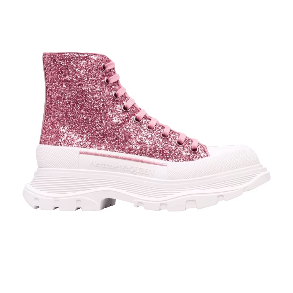 Alexander McQueen Women's Tread Slick High Pink Glitter