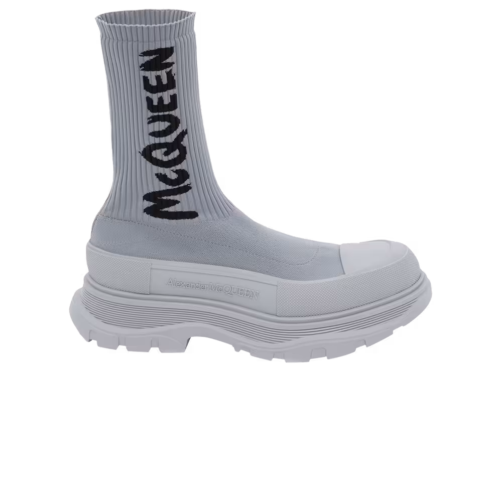 Alexander McQueen Tread Slick Boot Graffiti - Grey
