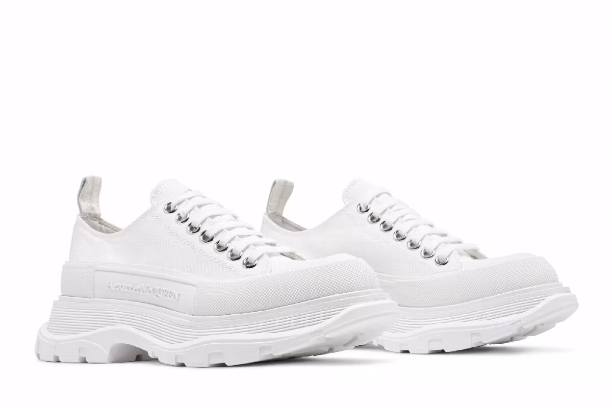 Alexander McQueen Women's Tread Slick Lace Up White, view 9