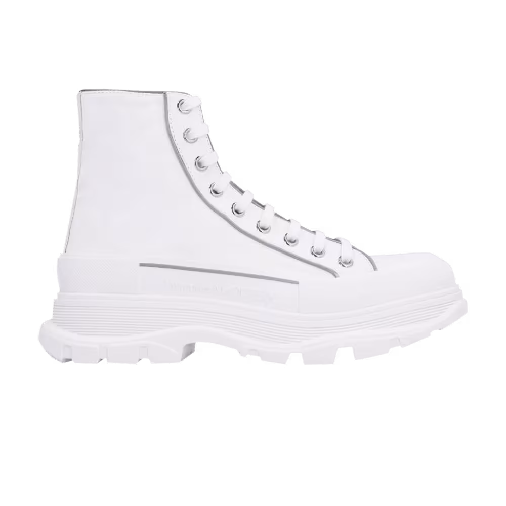 Alexander McQueen Tread Slick Boot White Silver