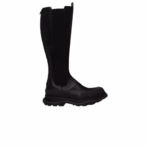 Alexander McQueen Wmns Tread Slick Knee High Boot 'Black'