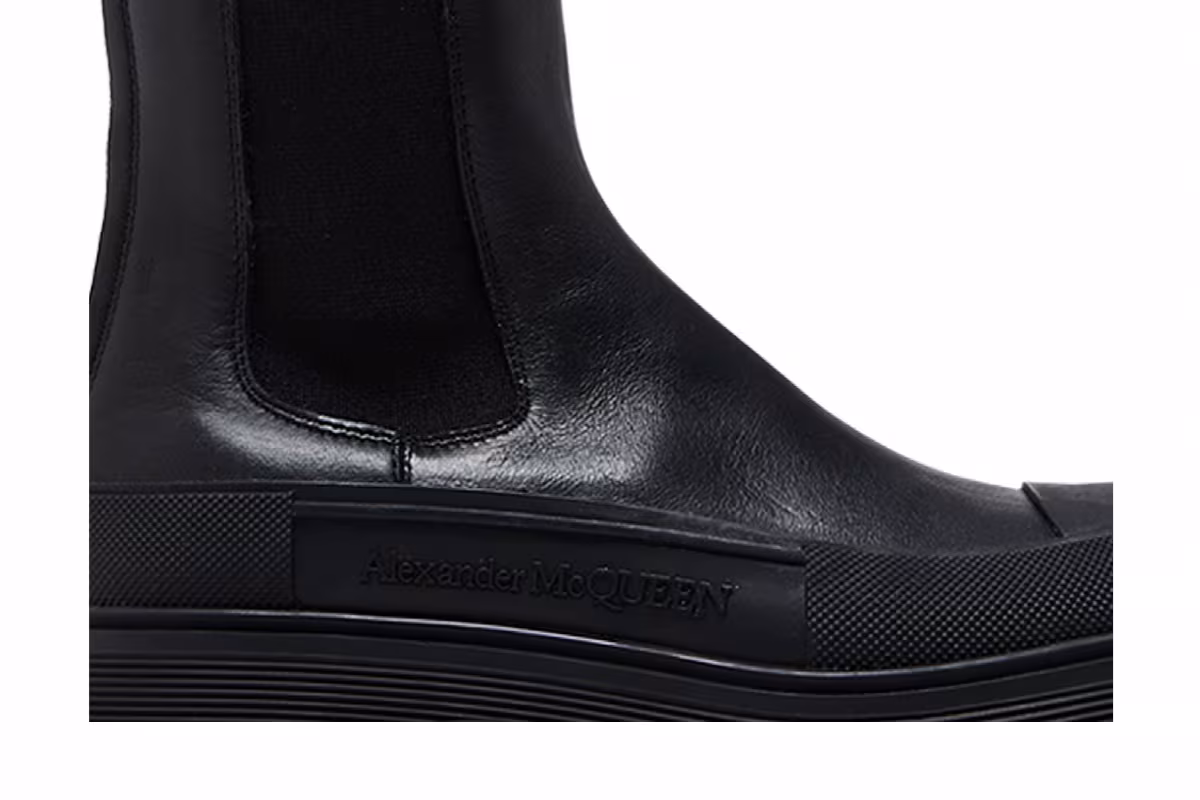 Alexander McQueen Women's Tread Slick Knee High Boot Black, view 3