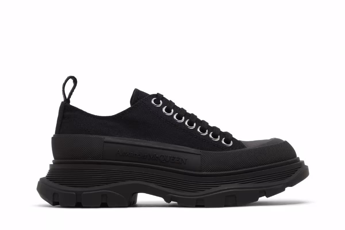 Alexander McQueen Women's Tread Slick Lace Up Triple Black, view 2