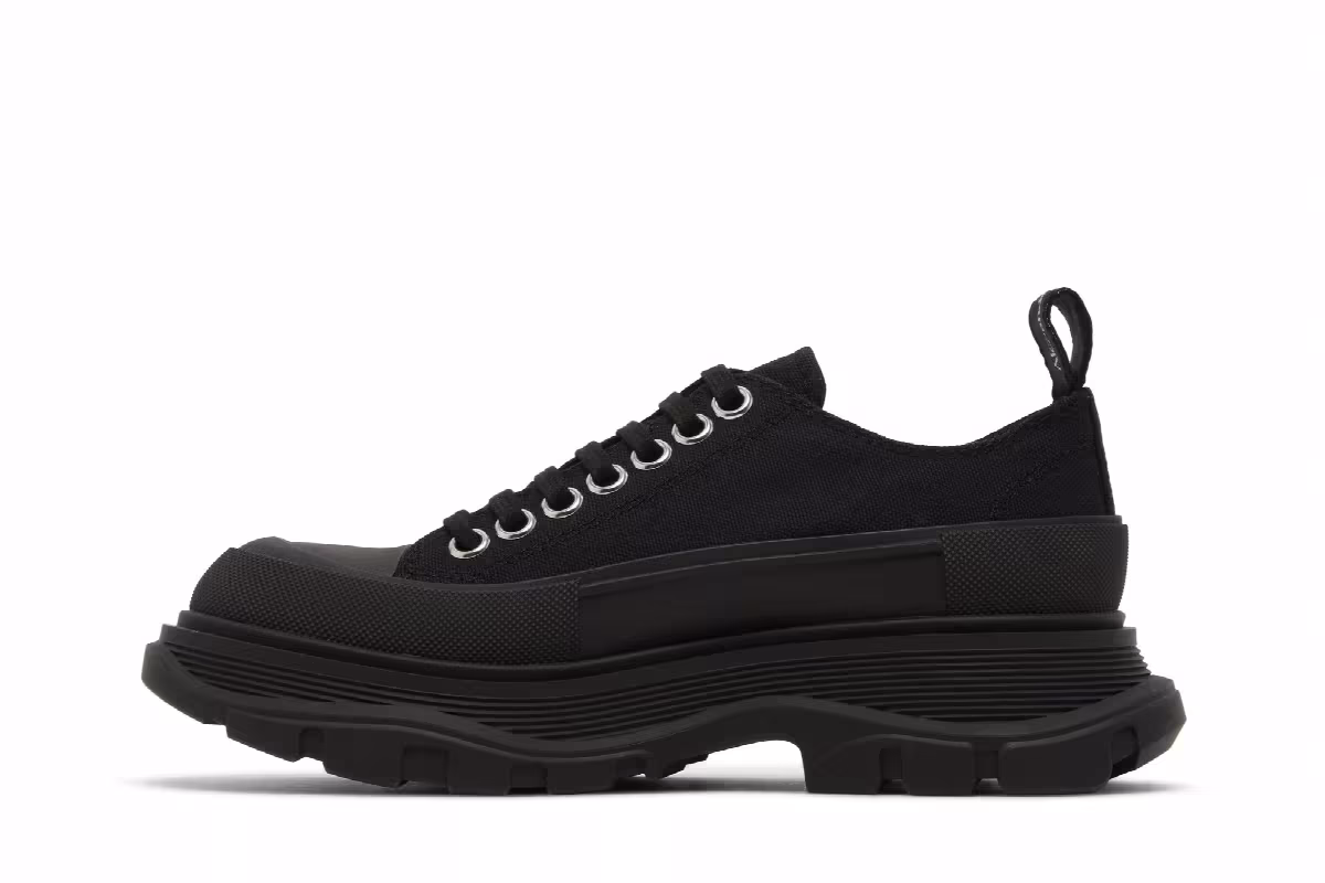 Alexander McQueen Women's Tread Slick Lace Up Triple Black, view 4