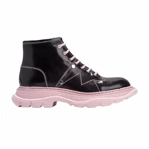 Alexander McQueen Wmns Tread Slick Lace Up Boot 'Black Pink'