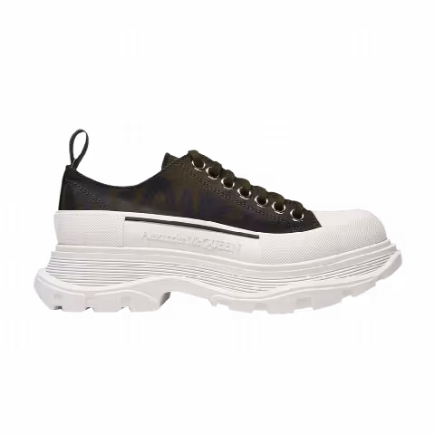 Alexander McQueen Wmns Tread Slick Lace Up 'McQueen Graffiti Logo - Black White'