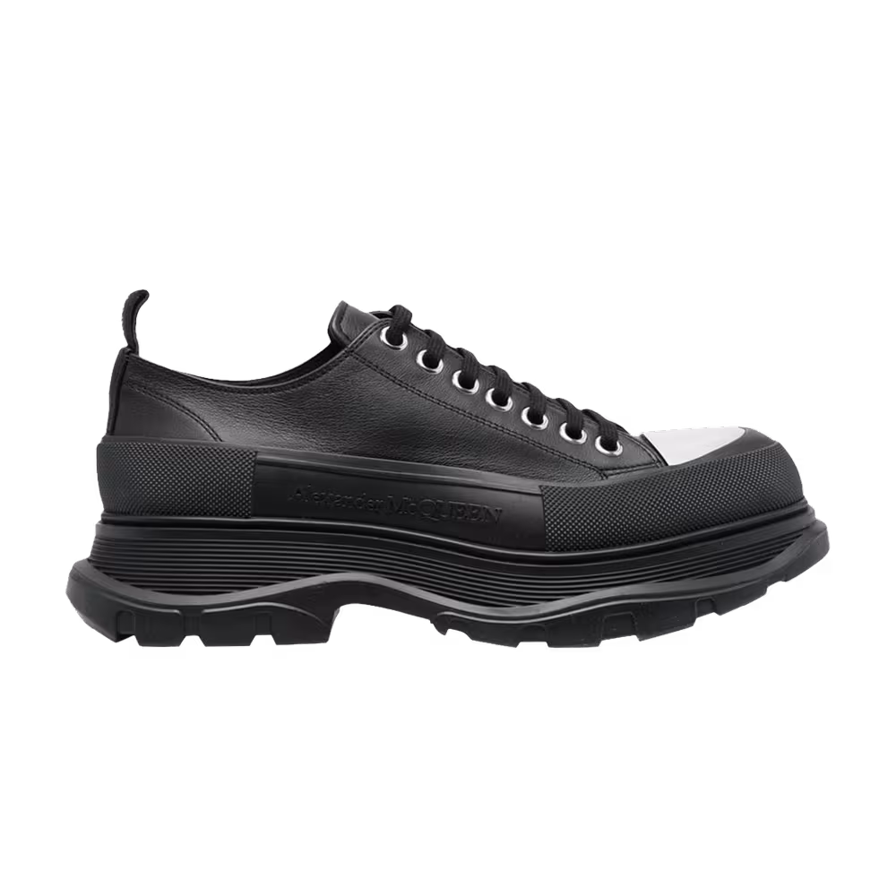 Alexander McQueen Tread Slick Lace-Up Black White Toe