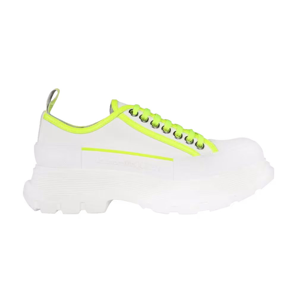Alexander McQueen Women's Tread Slick Lace Up White Flourescent Yellow